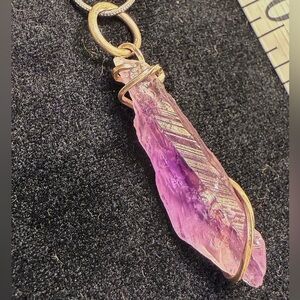 Raw Amethyst Crystal on Sterling Silver chain